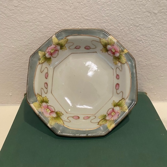 Antique Hand Painted Porcelain Nippon Footed Candy Dish - Picture 1 of 9